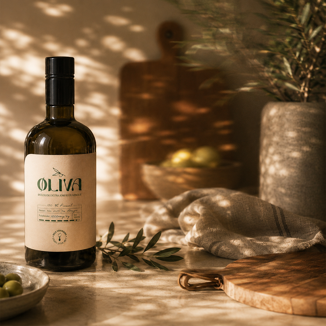 Øliva 500ML Picual Øko EVOO: 1.355mg/kg polyfenoler ved tapning