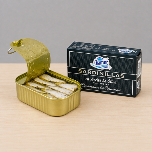 Små sardiner i olivenolie