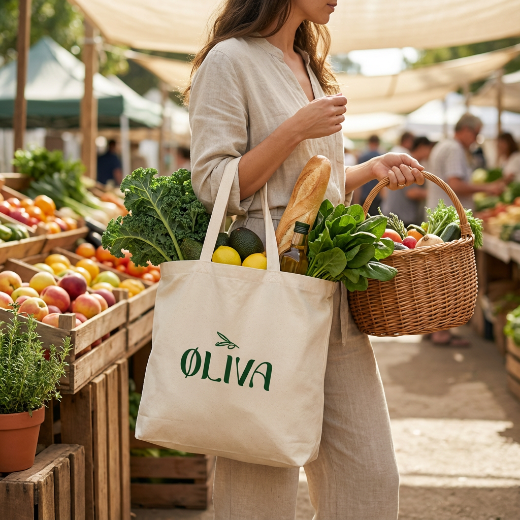 Totebag af organisk bomuld