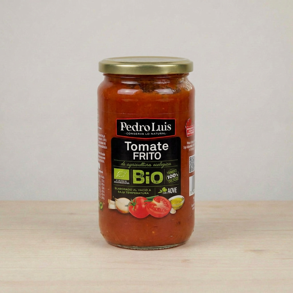 Tomate frito, stort glas økologiske