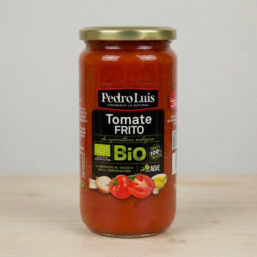 Tomate frito, stort glas økologiske