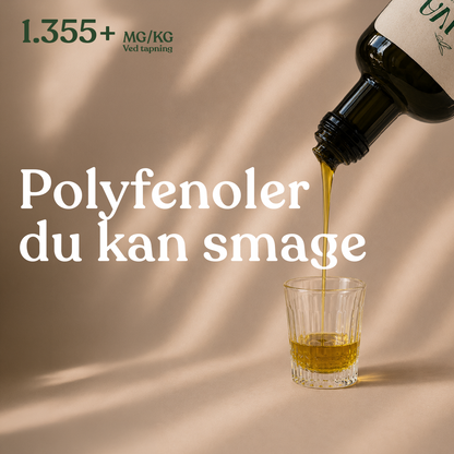 Øliva 500ML Picual Øko EVOO: 1.355mg/kg polyfenoler ved tapning